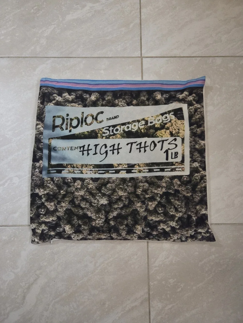 Cannabis Bag Novelty Throw Blanket & 18x18 Pillow Cover Set, EUC
